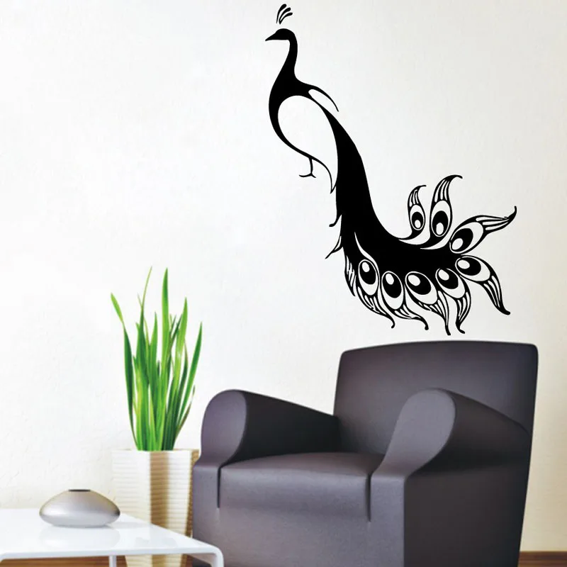 

ZOOYOO Modern Wall Stickers Home Decor Peacocks Bird Animals PVC Wall Decals Sticker Living Room Home Art Mural