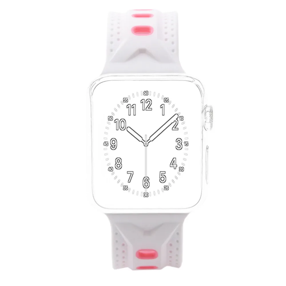 Сменный силиконовый спортивный браслет ремешок для часов Apple Watch iwatch Series 3 2 1 Sport
