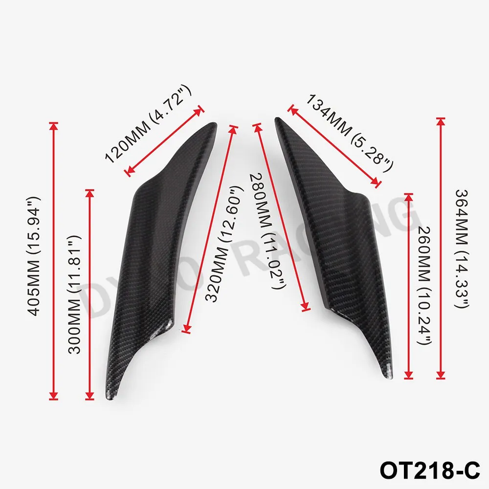 4 шт. карбон/черный Передний бампер диффузор для губ сплиттер плавники спойлер