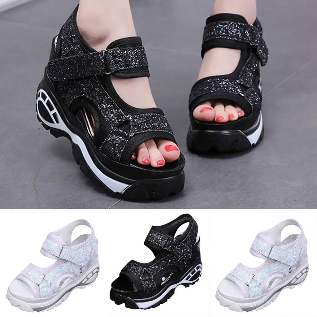 SAGACE/летние сандалии для девочек Обувь на танкетке Женские модные с открытым