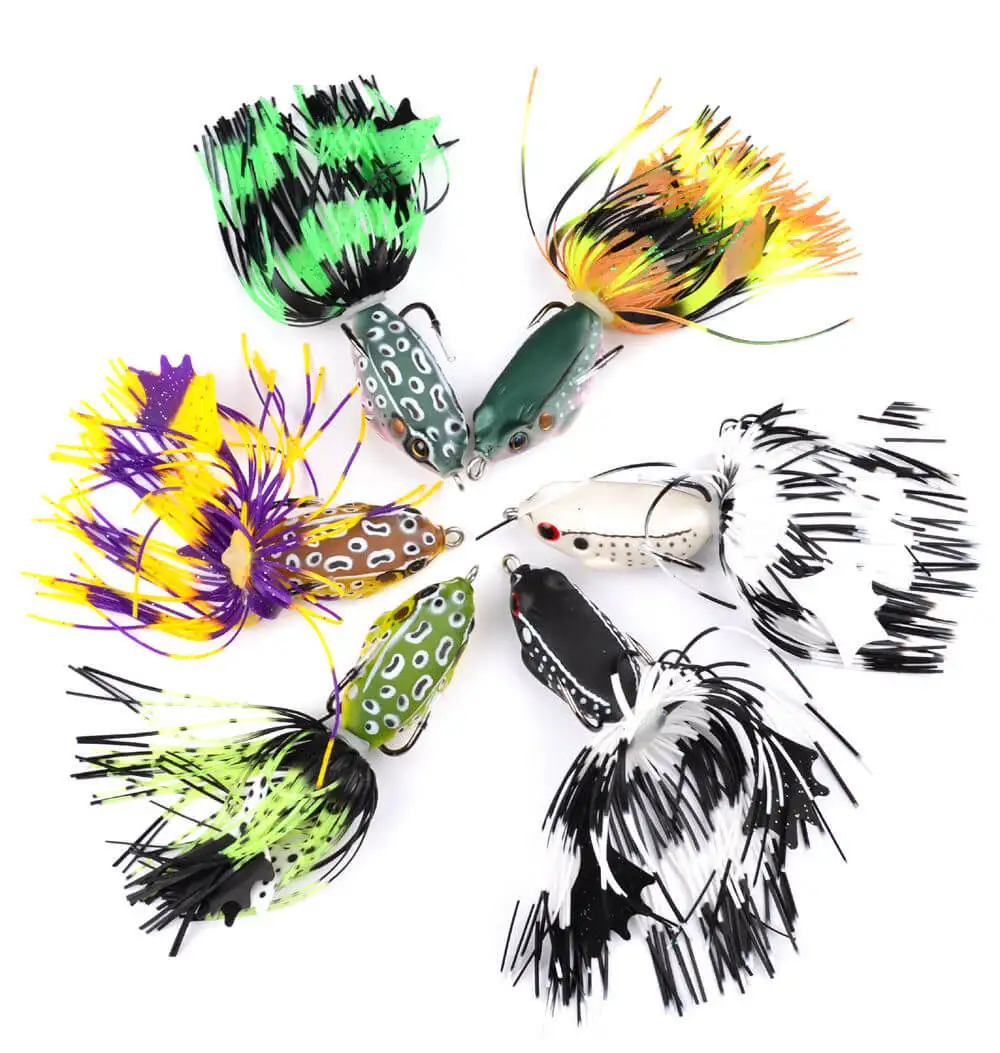 

6pcs Topwater Fishing Lures Soft Frog Bionic Lure Bait Swimbait Sea Ice Saltwater Freshwater with Skirts Tackle weihefishing