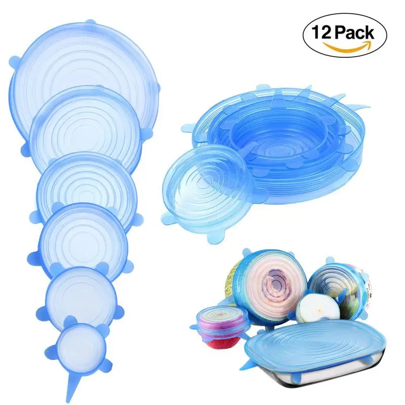 Новинка 2018 хит продаж 6 упаковок силиконовая чаша Эластичные крышки пищевая