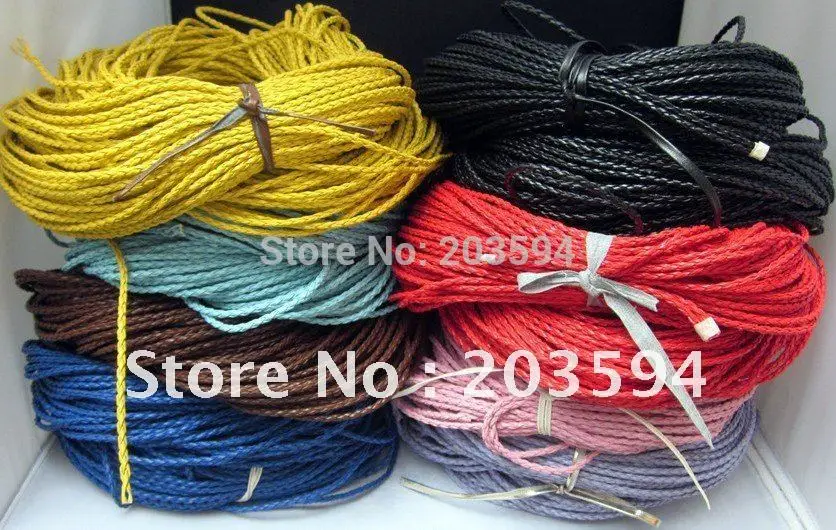 

Wholesale 1000meters mixed color Braided Necklace cord Beading Cord Finding , Jewerly Cord,3MM