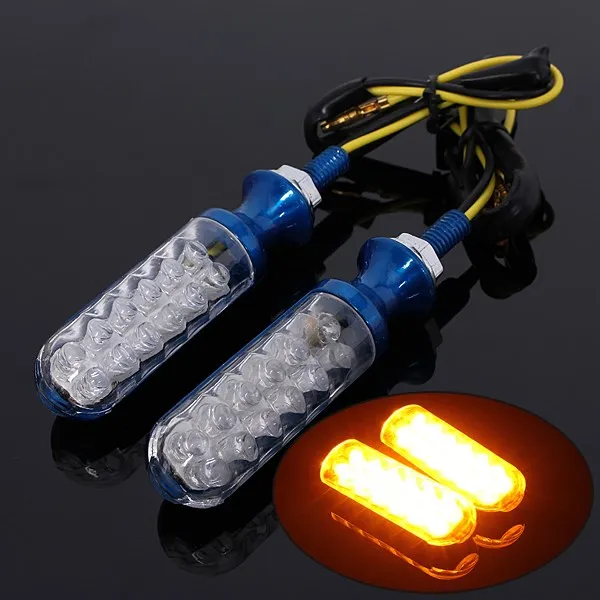 Универсальные светодиодные указатели поворота для мотоцикла 12 В янтарный свет