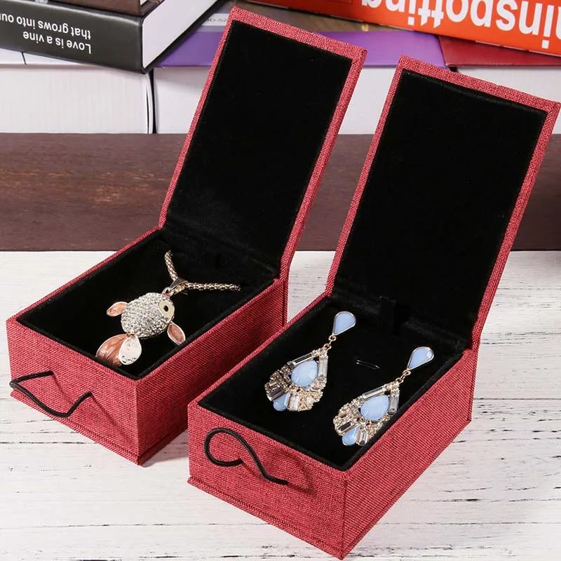

Jewelry Display Boxes Linen Ring Pendant Jewelry Storage Box Gift Box