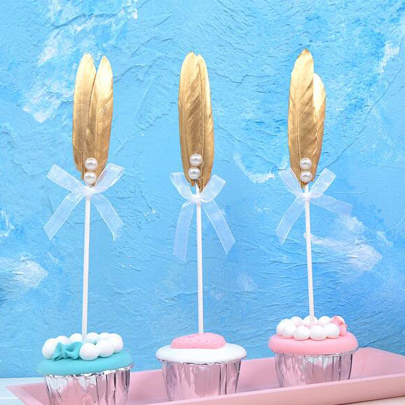 

Easter Feather Cake Flag Love Heart Wedding Cake Topper Bride Groom Wedding Birthday Party Cake Baking Cup Cake Toppers Toppers