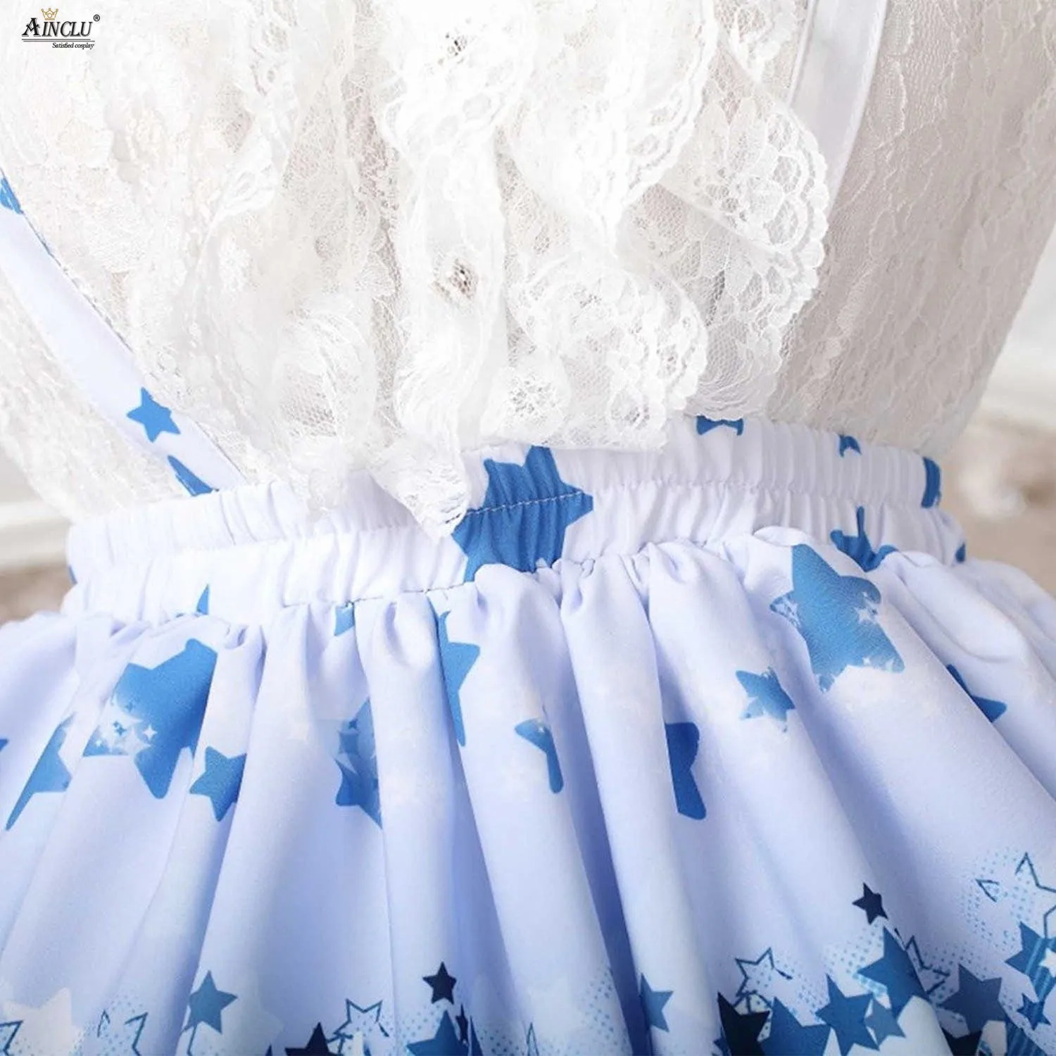 Новое поступление весна-осень 2018 юбка в стиле &quotЛолита&quot синяя кружевная Милая