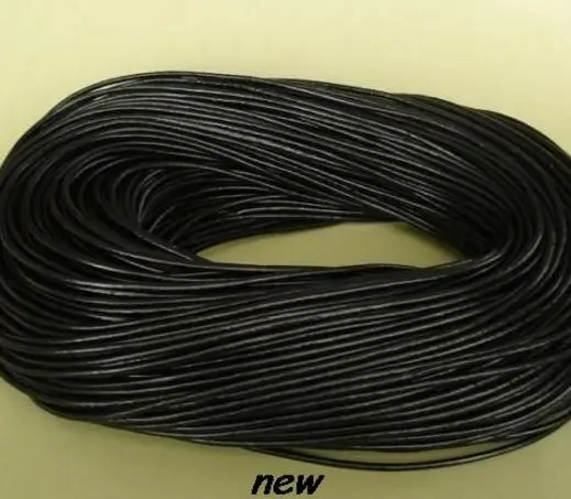 

100M/lot light brown black brown 1mm real wax Round COW Genuine Leather Cord Bracelet Necklace DIY Rope String Thread t3536