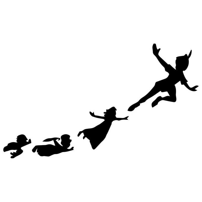 17.1cm*10cm Peter Pan &amp Gang Flying Fashion Car-Styling Stickers Decals Black/Silver S3-6584 | Автомобили и мотоциклы
