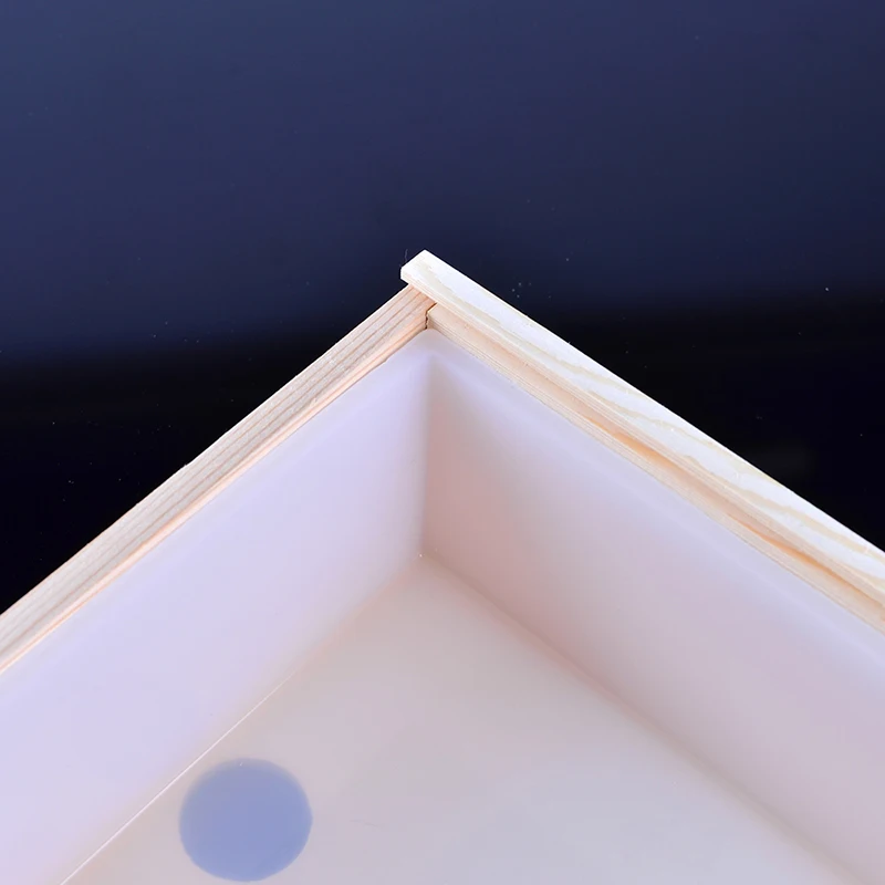 Силиконовая форма для мыла прямоугольная буханки с деревянной коробкой