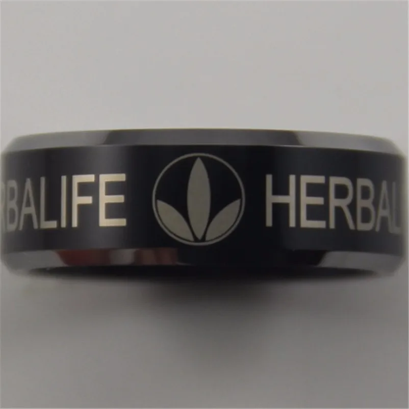 YGK ювелирные изделия горячая распродажа 8 мм черный с серебряным Скосом Herbalife дизайн мужской Вольфрам комфортное кольцо