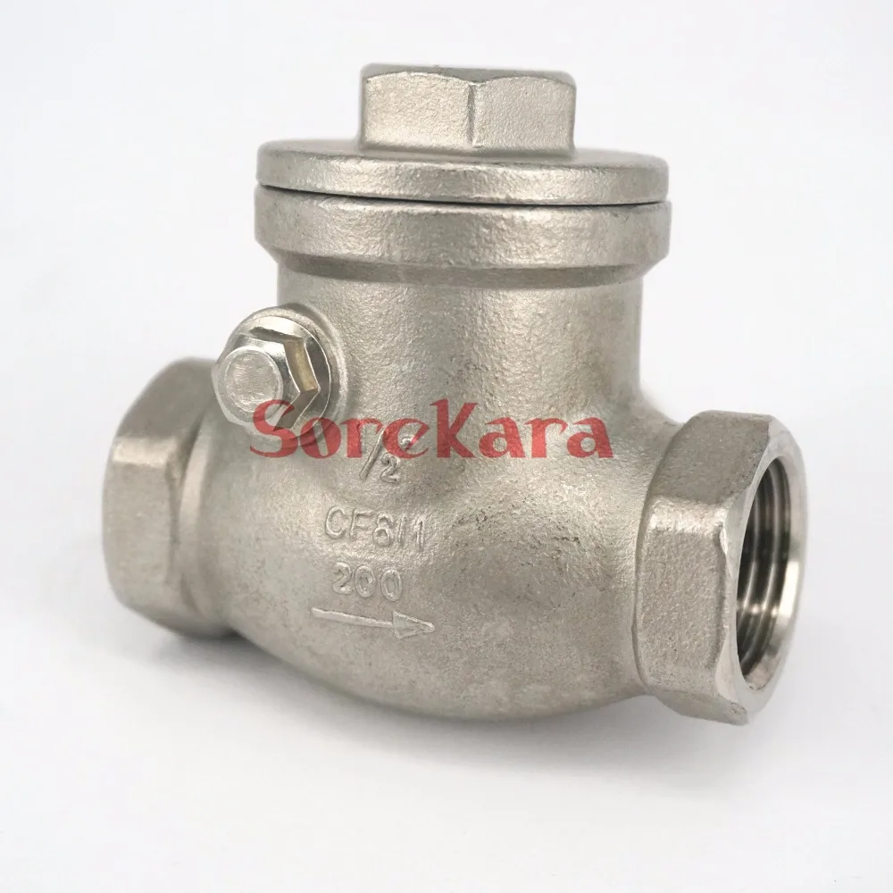 DN15 1/2 &quotBSP внутренняя резьба 304 поворотный обратный клапан из нержавеющей стали