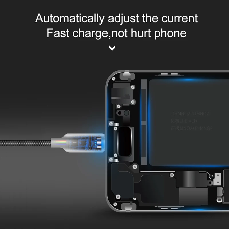 СВЕТОДИОДНЫЙ Свет Micro USB кабель авто отключен USAMS Нейлон Плетеный для samsung