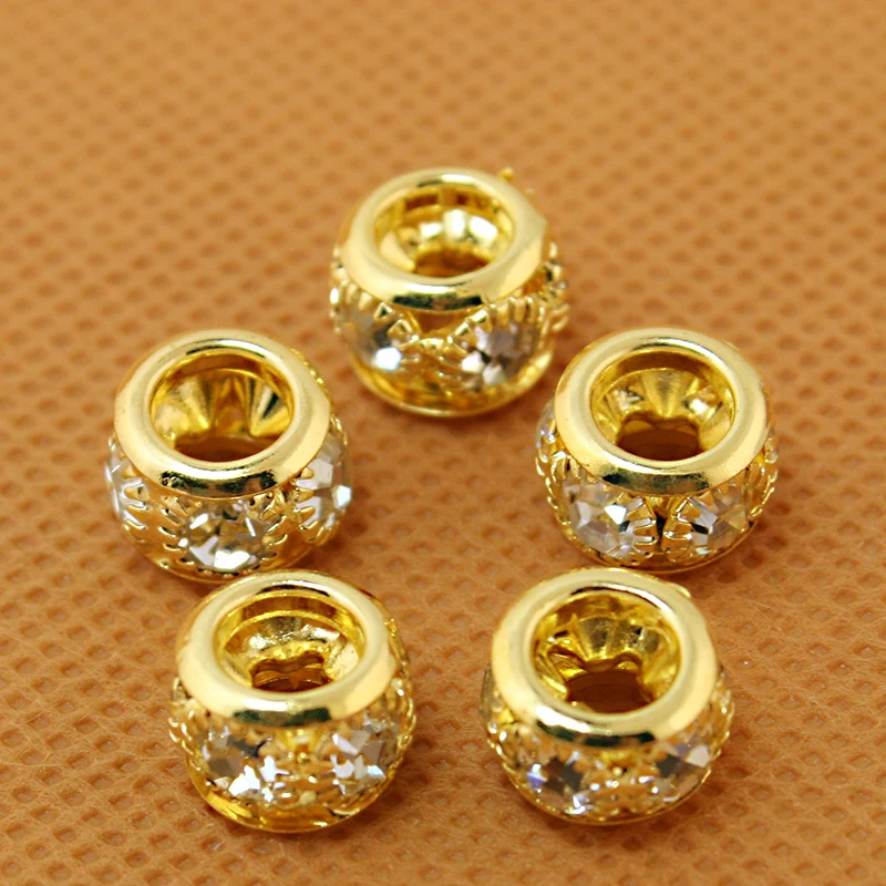 Новинка Лидер продаж Модные металлические бусины 7x10 мм 10 шт./лот золотого цвета с