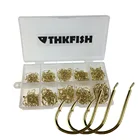 THKFISH, 500 шт., непористые рыболовные крючки без глаз, пресноводные, соленые, черные, из высокоуглеродистой стали, рыболовные крючки, размер #3-#12, рыболовные крючки