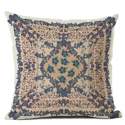 Colorful Abstract Ethnic Floral Classical Mandalas Pattern Prints Vintage Patchwork Retro Geometric Cushion Cover Pillow Case - Color: 16