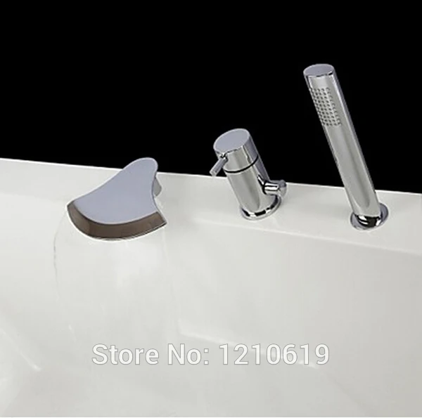 Новый хромированный кран для ванной комнаты с креплением на палубе ручным