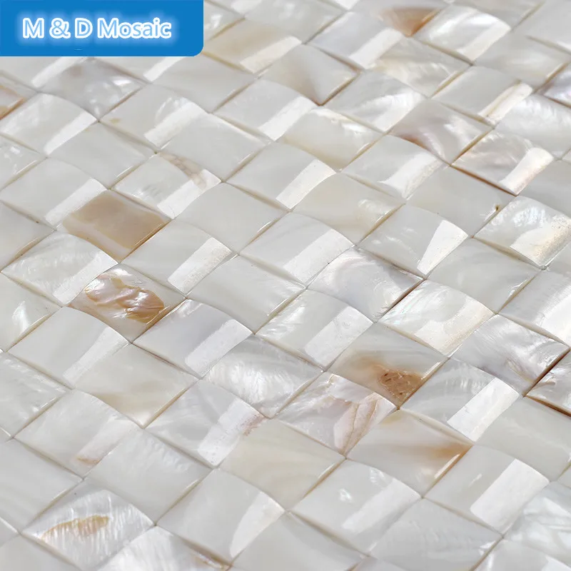 Роскошные 3D натуральный чистый белый перламутр Sea Shell Мозаичная плитка MD-S03 кухня