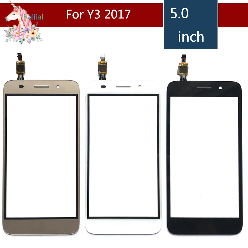 Высококачественная внешняя стеклянная панель 5 0 дюйма для Huawei Y3 2017