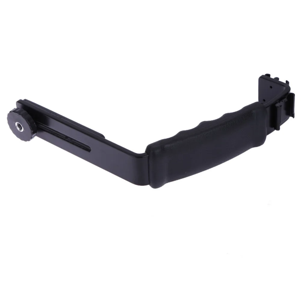 L образный угловой кронштейн для фотоаппарата 2 башмака|flash bracket|bracket for dslrdual hot shoe |