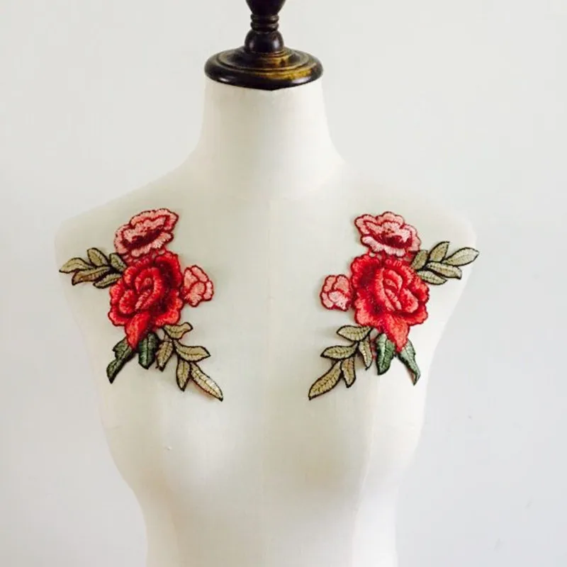 2 шт./компл. воротник с розой и цветочным рисунком пришивной на пластырь милой