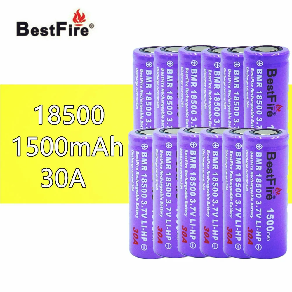 12 шт. Bestfire 18500 батарея 3 7 в 1500 мАч перезаряжаемые литий ионный Baterias для