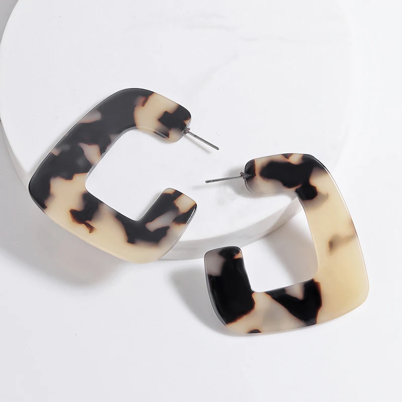 Брендовые дизайнерские леопардовые Черепаховые серьги из акриловой смолы