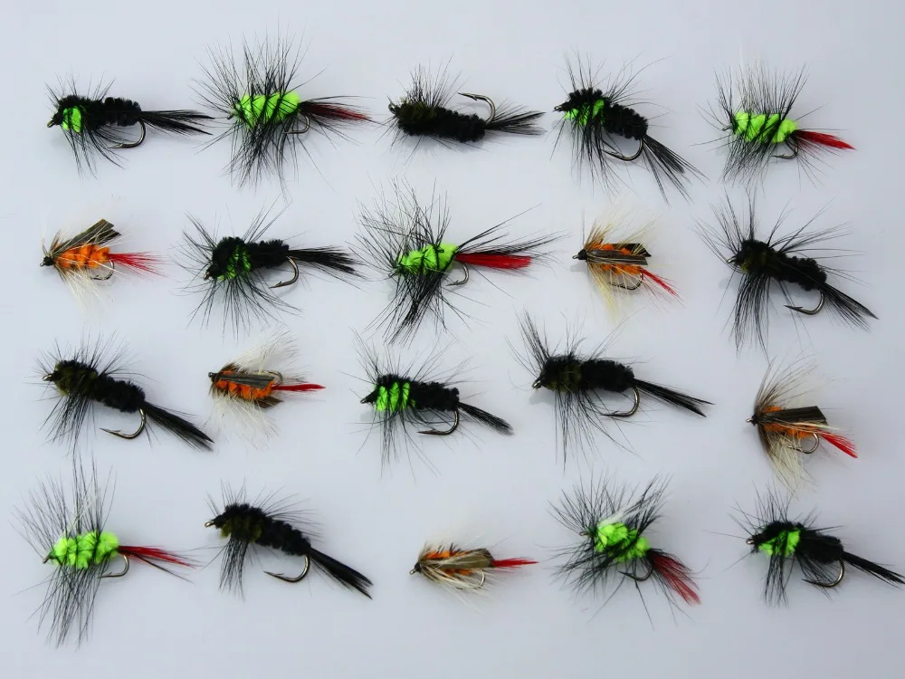 40 шт. шерстяных червей Монтана Stonefly Nymphs мухи черные/зеленые/оранжевые приманки
