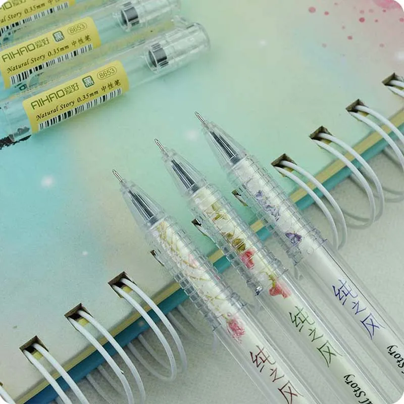 AIHAO Pure Wind Gel Pen 12 Pcs 8653 Business Office Signature Pen 0.35mm Student Special Needle Water-based Pen Writing Too