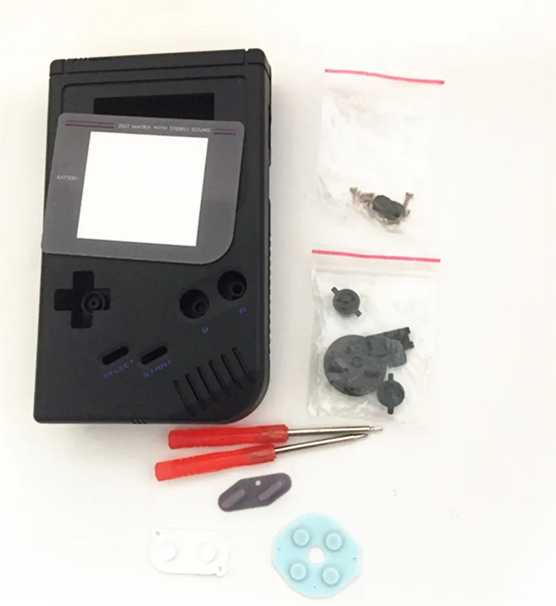 Черный Полный комплект Классический Корпус чехол Чехол Repairt для приставка Gameboy GB