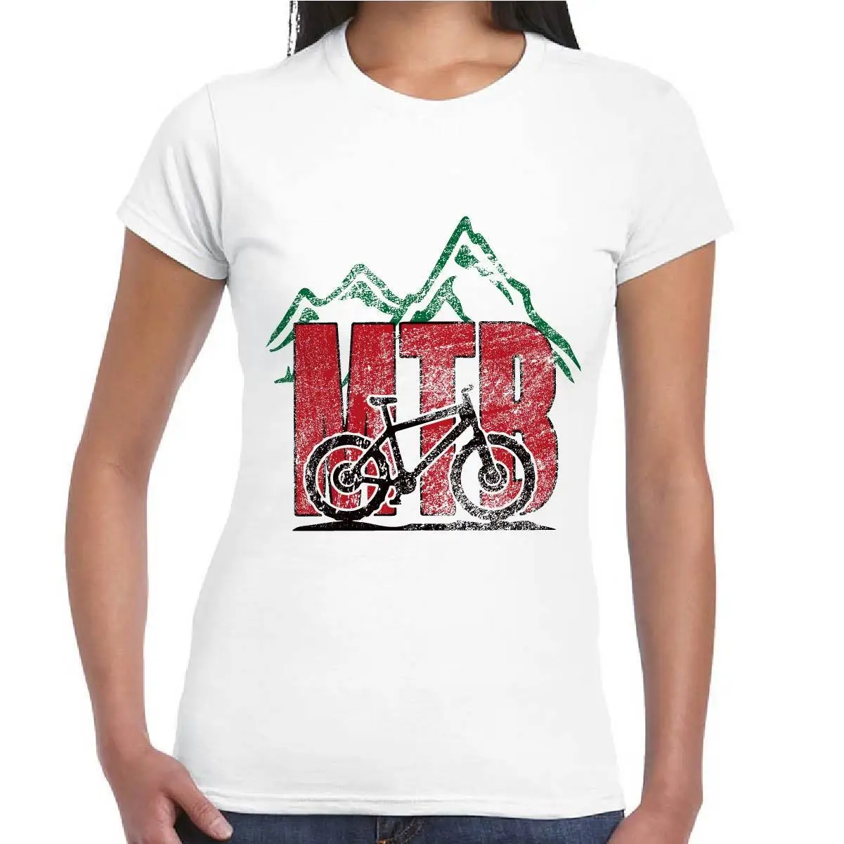 Футболка Divertente Донна Maglia В Cotone Кон Stampa MTB Горный Bikeer Пользовательские Печати