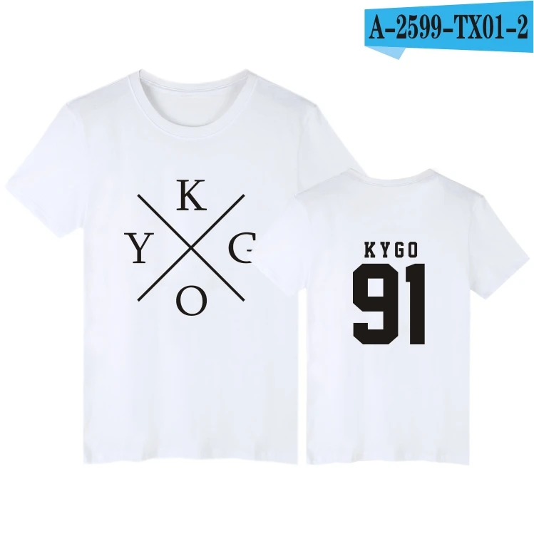 white LUCKYFRIDAYF DJ Kygo Логотип Фан Клуб хлопковая футболка для мужчин с коротким рукавом хип хоп принт Повседневная футболка Homme мужские топы одежда - Цвет: white