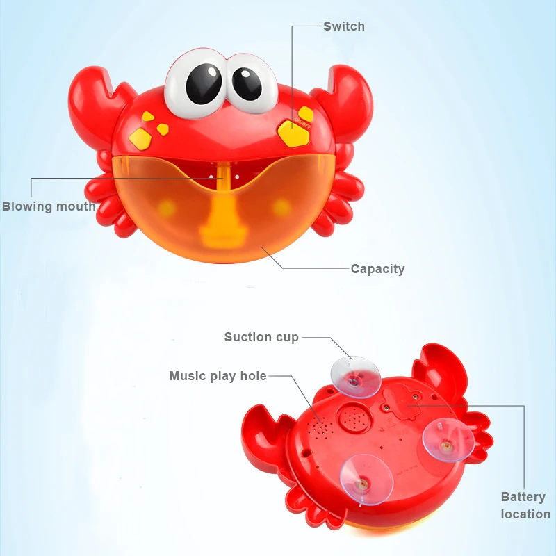 Baby Bubble Frog Crabs детская игрушка для ванной Maker ванна купания мыльница игрушки детей