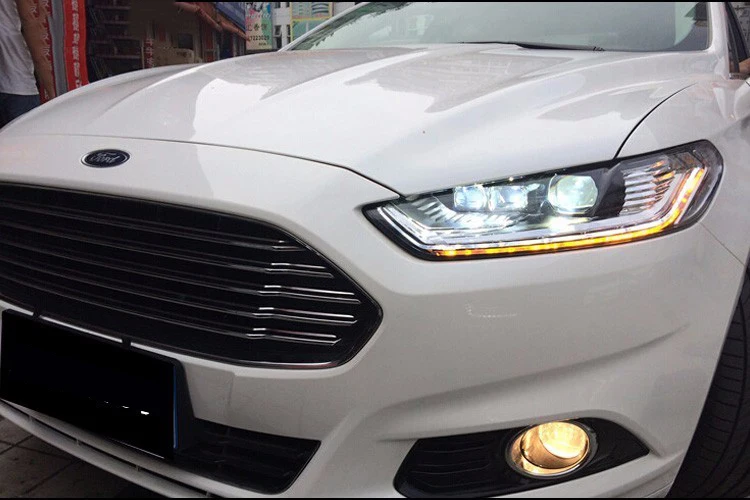 KOWELL стайлинга автомобилей для Ford Mondeo 2013- светодиодный задний фонарь для Ford Mondeo налобный фонарь светодиодный фары дневного света светодиодный DRL Bi-ксеноновых фар, Высокопрочная конструкция