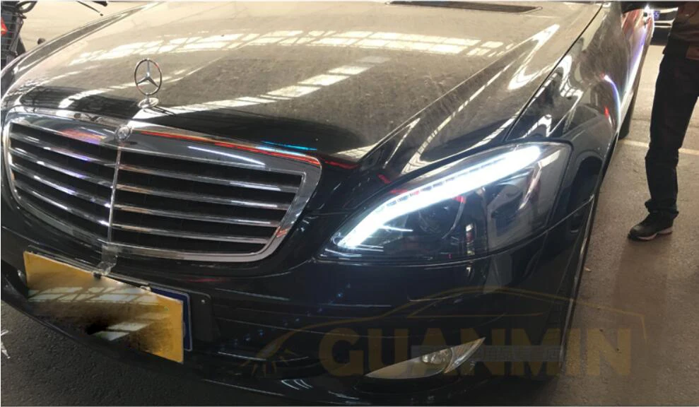 Автомобильный бампер фары для W221 головной светильник, 2005~ 2009y W221 противотуманный светильник, автомобильные аксессуары, W221 Дневной светильник, TFSI, TSI, W221 фара