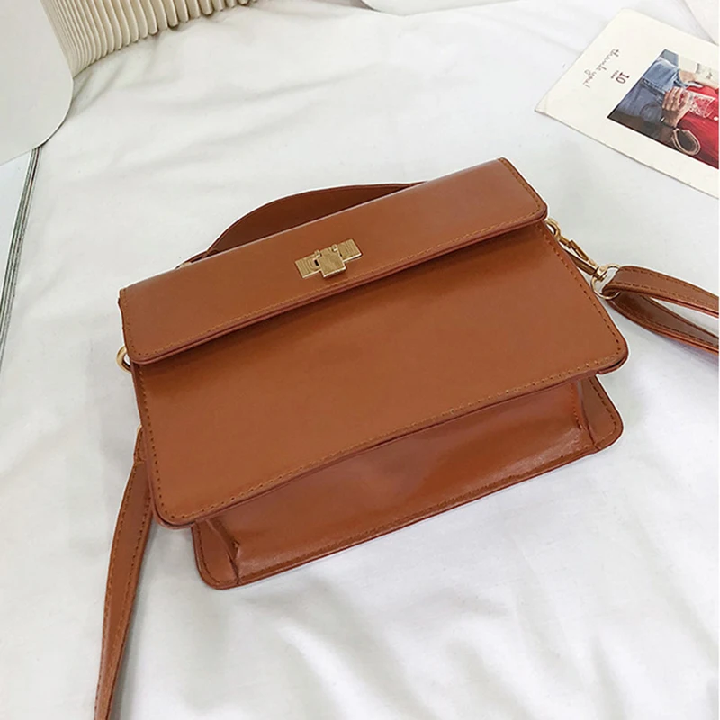 Простая из искусственной кожи Малый Flap Crossbody Bag для Для женщин Роскошные Сумки