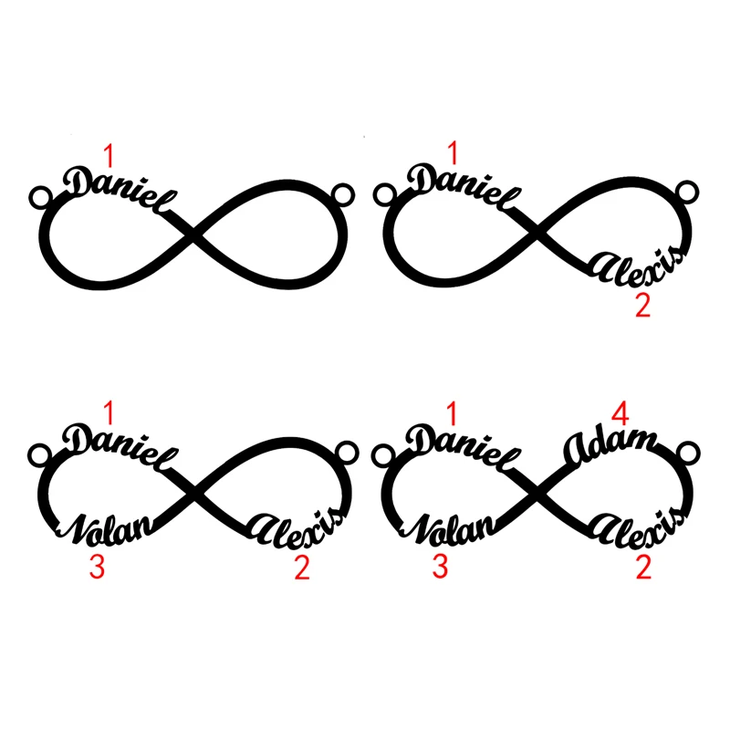 Женское ожерелье с подвеской Infinity 4 имени золотого цвета|Ожерелья подвеской| |