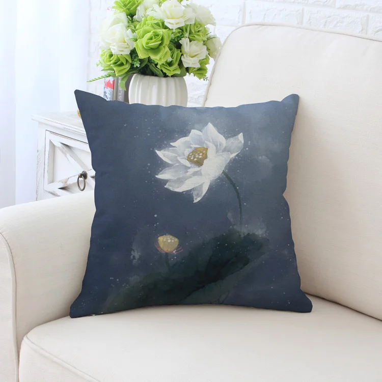 2 стороны Тус цветок Бохо Великолепная Подушка диванная подушка Дзен Будда Housse De