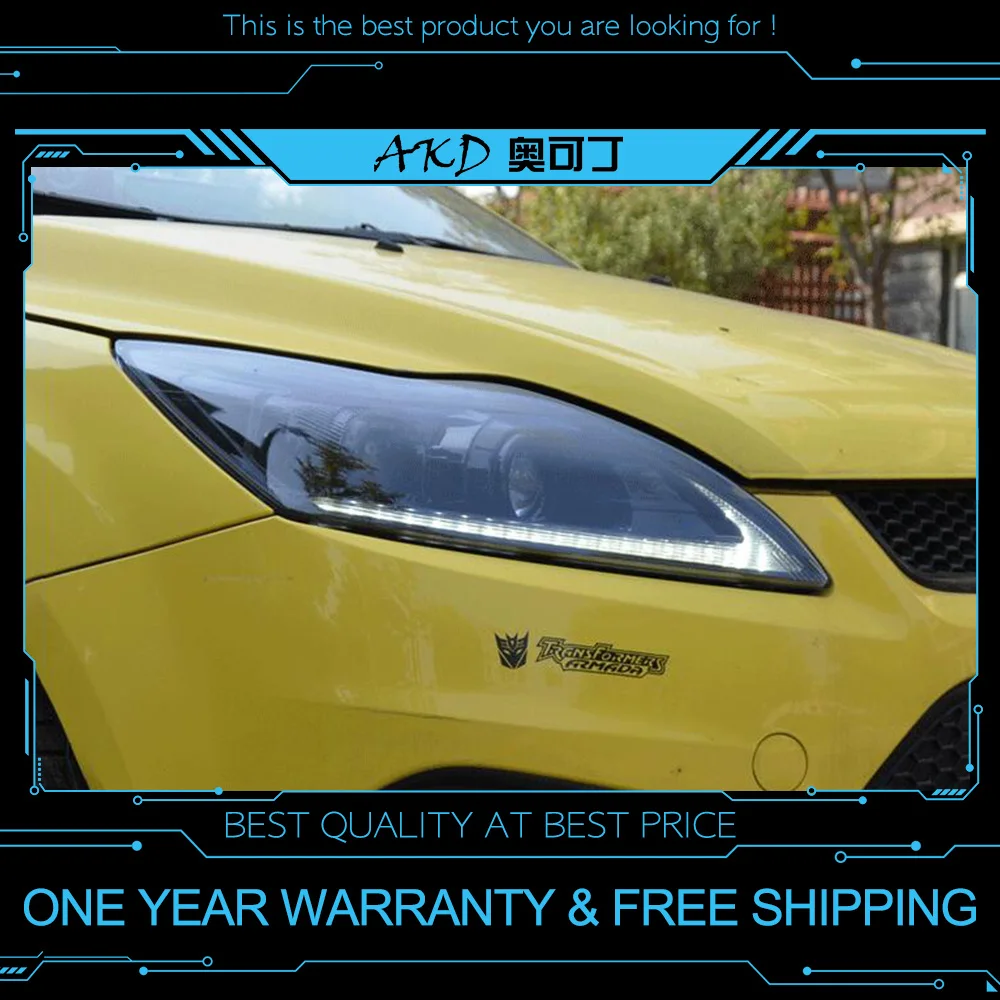 AKD тюнинг автомобильных фар для Ford focus 2009-2011 светодиодные фары DRL ходовые огни Биксеноновые лучевые огни ангельские глазки