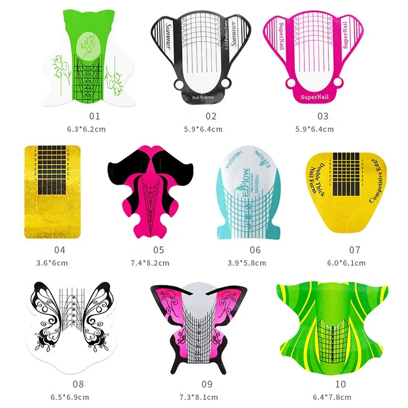 100 шт. Форма для ногтей DIY Дизайн направляющая наращивания формы акриловый УФ гель