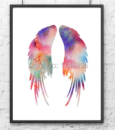 Детский Настенный декор с крыльями ангела красочная акварельная картина принтом