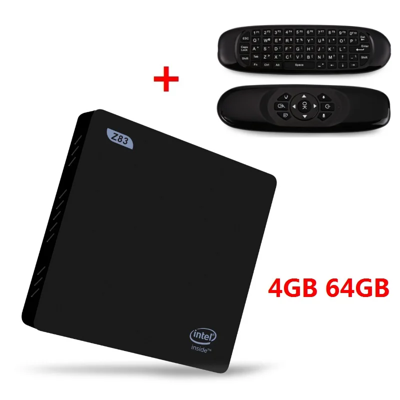Z83II мини-ПК Windows 10 Intel Atom x5-Z8350 четырехъядерный 2G 3 2G/4G 64G Smart tv Box 2,4G 5,8G WiFi ТВ-приставка MInipc медиаплеер - Цвет: 4G 64G Air Mouse