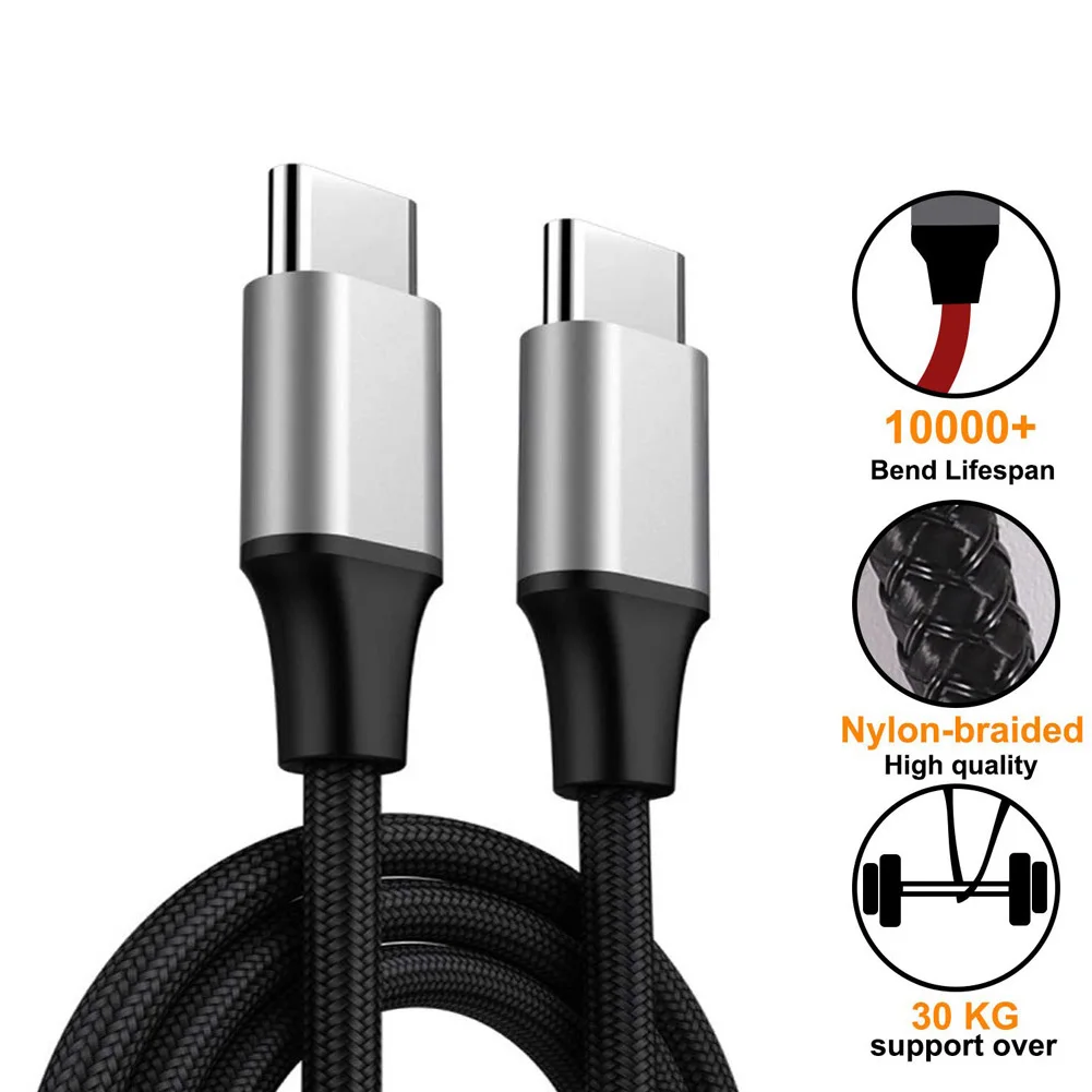 Jetjoy USB C к USB C type C кабель Male to Male 3A PD кабель для быстрой зарядки данных зарядный кабель нейлоновый плетеный провод PD 18 Вт Быстрая зарядка