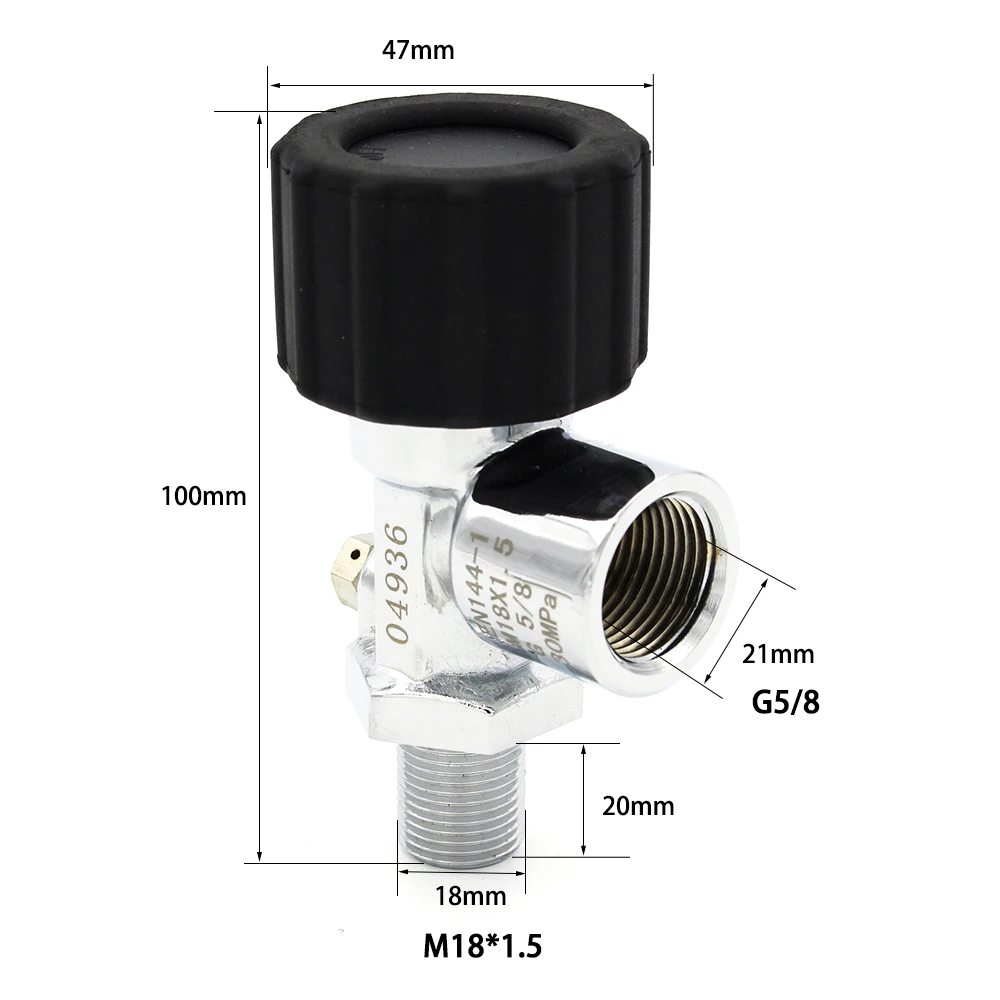 PCP Пейнтбол Din Клапан бак вкл/выкл клапаны M18 мужской G5/8 Женский 30Mpa/4500psi для * 1 5