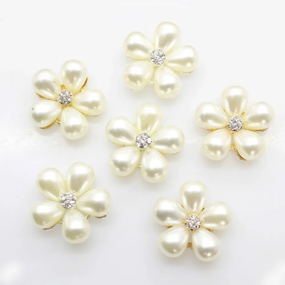 Жемчужные пуговицы в форме цветка 22 мм 10 шт./компл. | Дом и сад