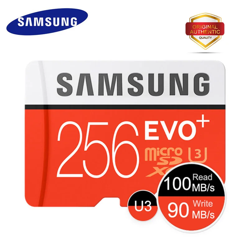 256gb with adapter SAMSUNG карта памяти Micro SD слот для карт памяти 128 ГБ Class10 высокое Скорость TF карты C10 100 МБ/с. SDXC UHS-1 сим-карты для смартфонов/экшн-камеры go pro - Емкость: 256gb with adapter