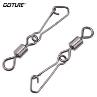 goture 200pcslot fishing swivels fishhook rolling swivel with hooked snap hook lure connector for fishing snap fishing hook