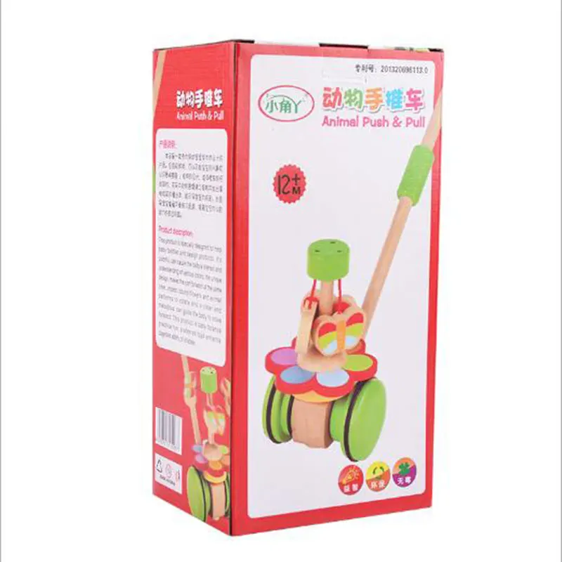 Деревянный Push Игрушка беговой дорожки деревянные Одноместный Род животного Walker