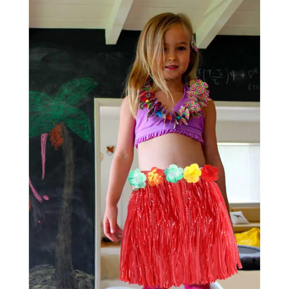 

AsyPets 8pcs Plastic Grass Skirt Colorful Adjustable Waistband Hula Skirt for Party Activities-25