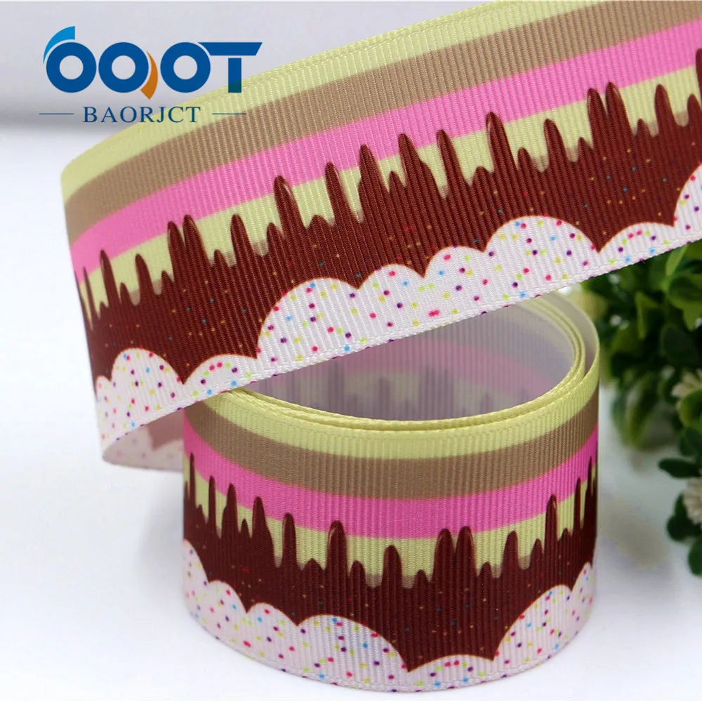 OOOT BAORJCT 1711086 38 мм 10 ярдов Мультяшные ленты термопечать grosgrain Свадебные аксессуары